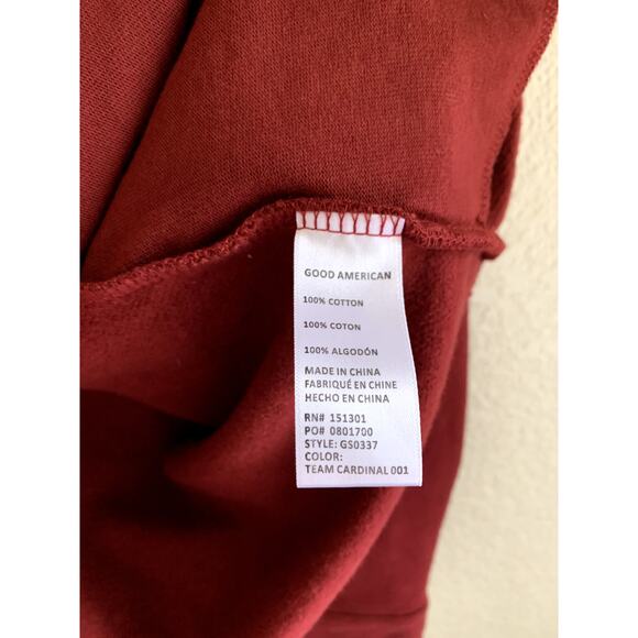 Good American Sueded Fleece 100% Cotton Shacket in Team Cardinal S/M NWT - Picture 6 of 11